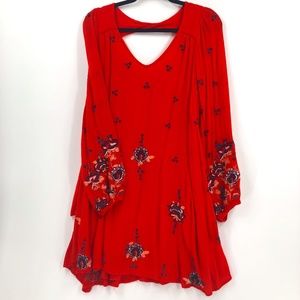 Free People Dress Floral Embroidery Medium